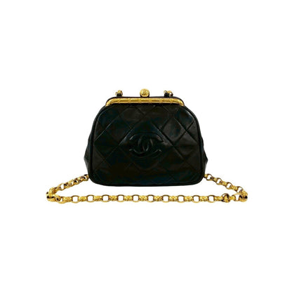 Chanel Matelasse Coco Lambskin Leather Clasp Chain Mini Shoulder Bag