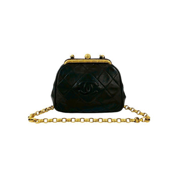 Chanel Matelasse Coco Lambskin Leather Clasp Chain Mini Shoulder Bag