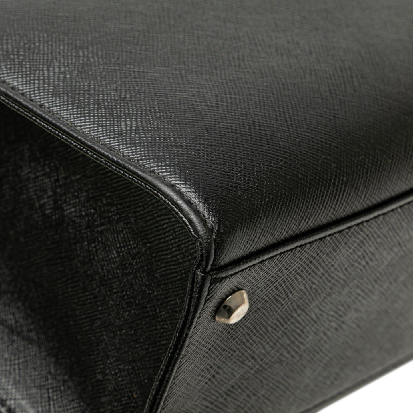 Burberry Nova Check Handbag Tote Bag Black Leather