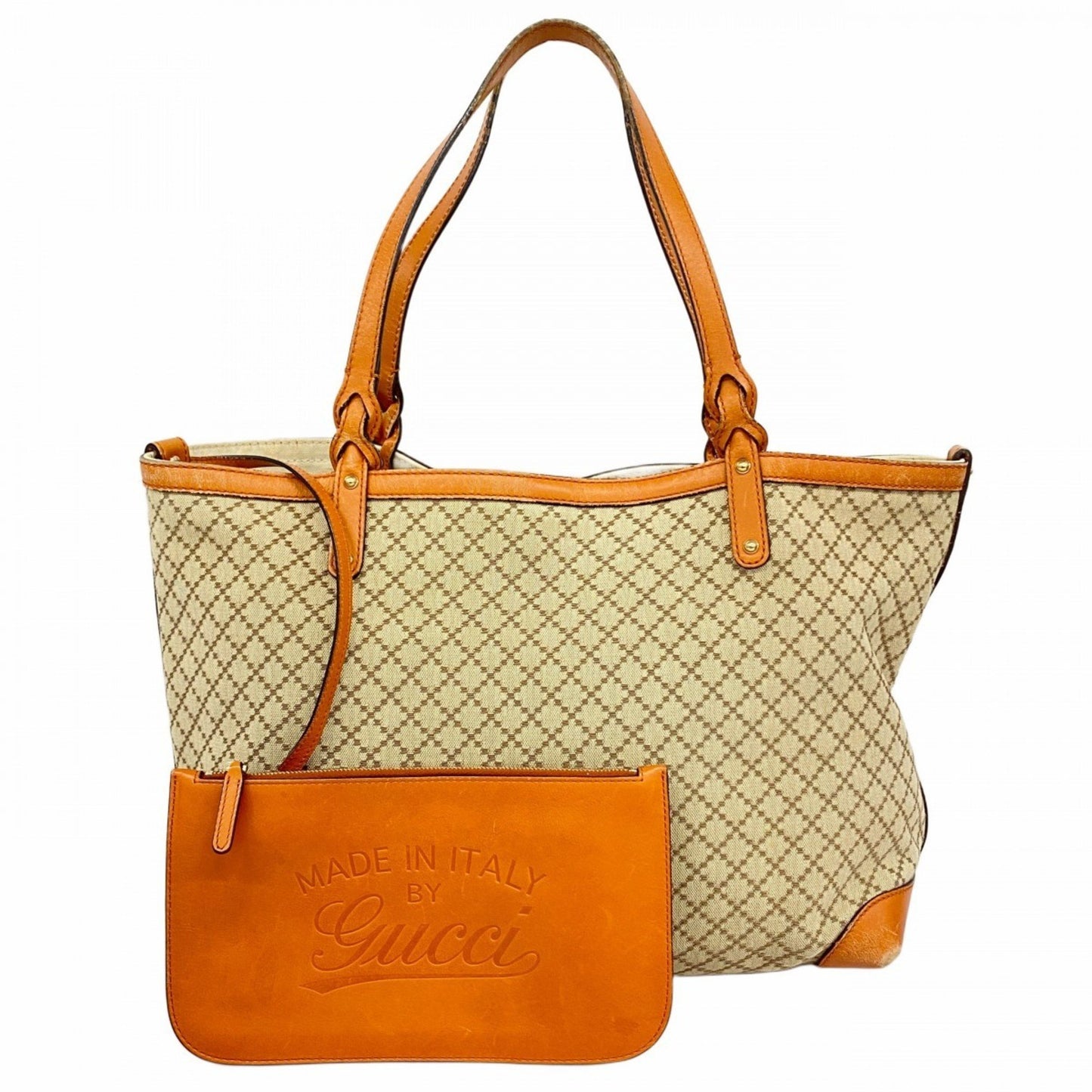 Gucci Diamante Tote Bag 247209 Canvas Beige Orange Champagne