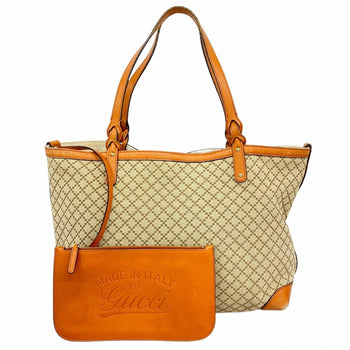 Gucci Diamante Tote Bag 247209 Canvas Beige Orange Champagne