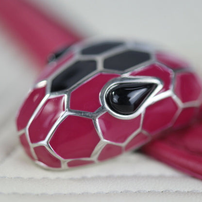 Bvlgari Bulgari Serpenti Diamond Blast Shoulder Bag Leather Fuchsia Ivory Black Quilted Chain