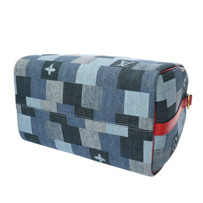 Louis Vuitton Monogram Denim Speedy Bandouliere 30 Blue M45041