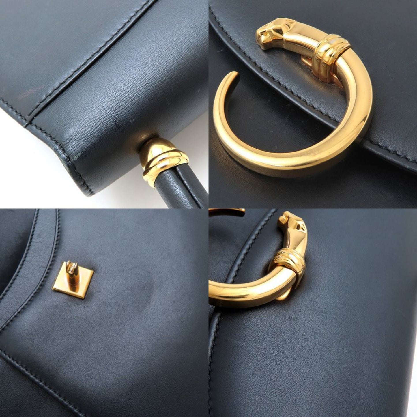 Cartier Cartier Panthere Handbag In Black Calfskin