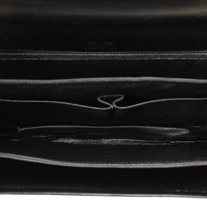 Celine Carriage Hardware One-Shoulder Bag Black Leather