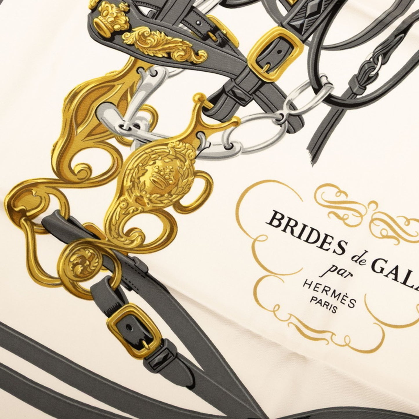 Hermes Herms Carr 90 Brides De Gala Ceremonial Bridle Scarf