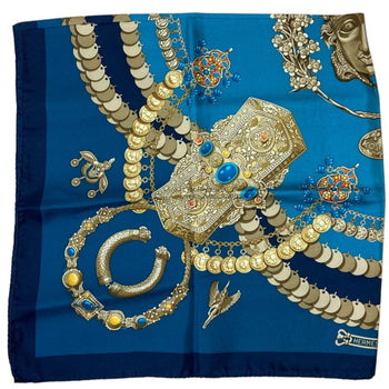 Hermes Carr 90 Kosmima Space 100% Silk Large Scarf/Shawl Blue