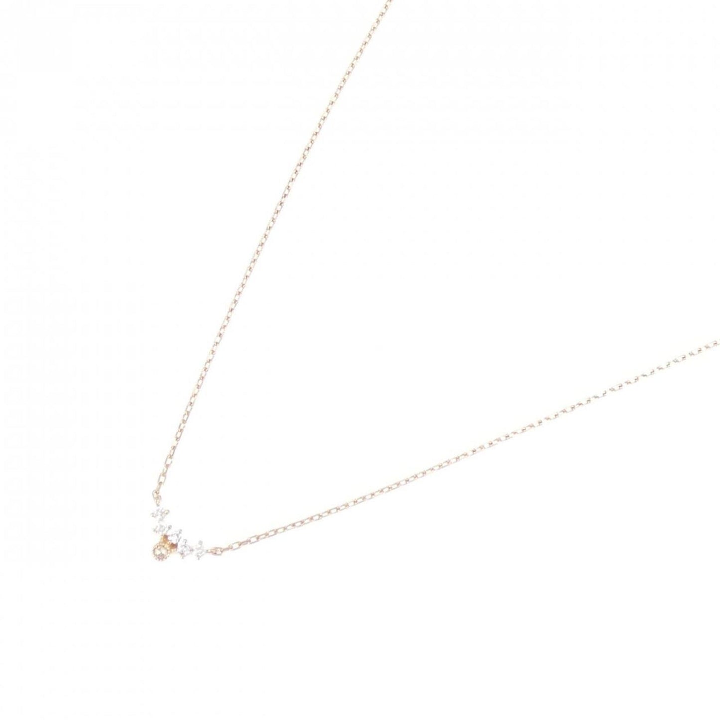 Agete Agate Diamond Necklace 0.03Ct