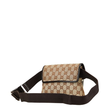 Gucci Gg Canvas Waist Bag/Body Bag 92543 Beige/Brown Canvas/Leather