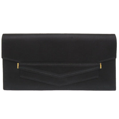 Hermes Fako Satin Black ?K Stamped Clutch Bag 2065 Hermes
