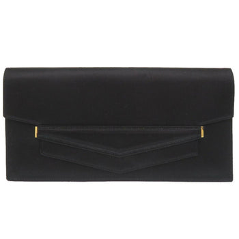 Hermes Fako Satin Black ?K Stamped Clutch Bag 2065 Hermes