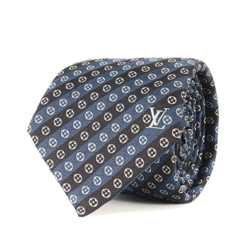 Louis Vuitton Monogram Regimental Silk Cravate Navy Tie