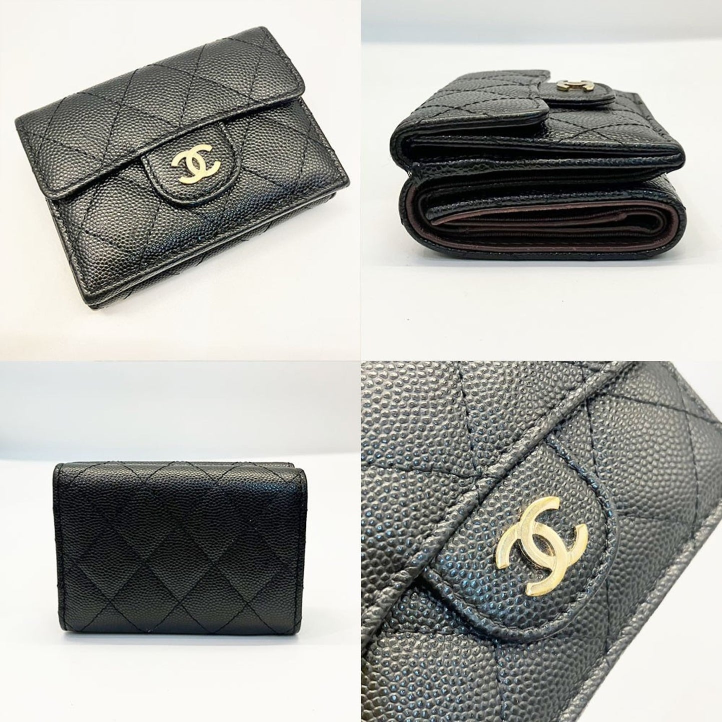 Calfskin Chanel Wallet (Tri-Fold) Grained
