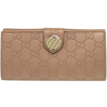 Unused Gucci Guccissima 203550 Leather Pink Beige Long Wallet 0848Gucci