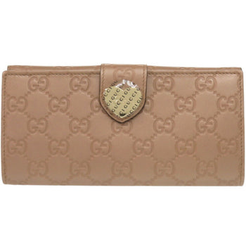 Unused Gucci Guccissima 203550 Leather Pink Beige Long Wallet 0848Gucci