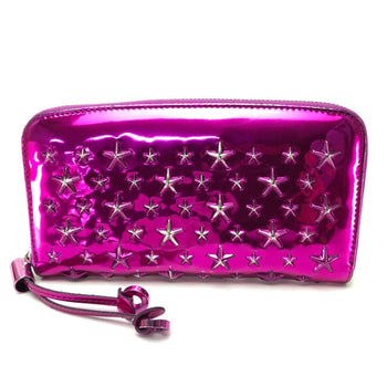 Jimmy Choo 163Filipa.Cim Zip Around Long Wallet Filipa Star Studs Long Wallet Purple Metallic Purple