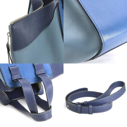 Loewe Handbag Shoulder Bag Hammock Leather Blue Navy Silver