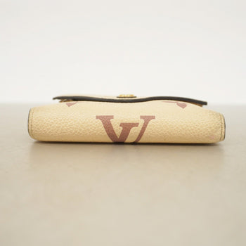 Louis Vuitton Monogram Empreinte Bicolor Tri-Fold Wallet Portefeuille Victorine M80086 Crme Bois De