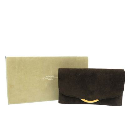 Hermes 1974 ?D Stamped Dobris Brown Clutch Bag 0160Hermes