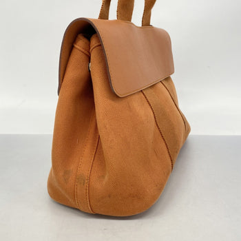 Hermes Herms Valparaiso Pm Tote Bag In Toile Chevron Orange