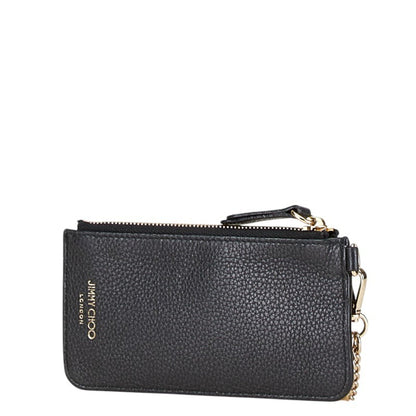 Jimmy Choo Coin Case Card Black Leather