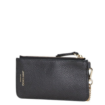 Jimmy Choo Coin Case Card Black Leather