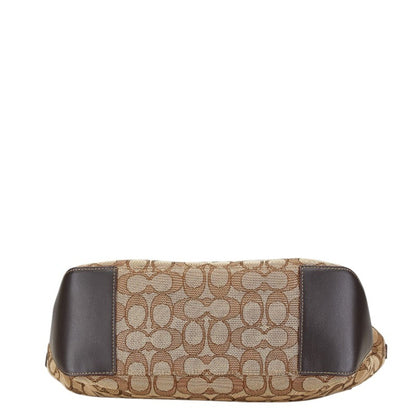 Coach Signature Handbag Tote Bag F58282 Brown Canvas