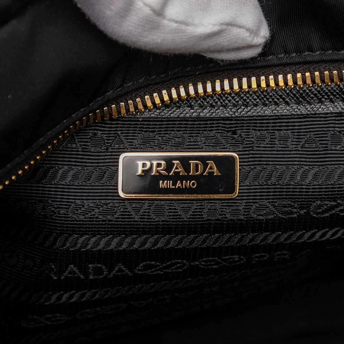 Prada Triangle Logo Plate Handbag/Shoulder Bag 2Way 1Bg308 Black Nylon Leather
