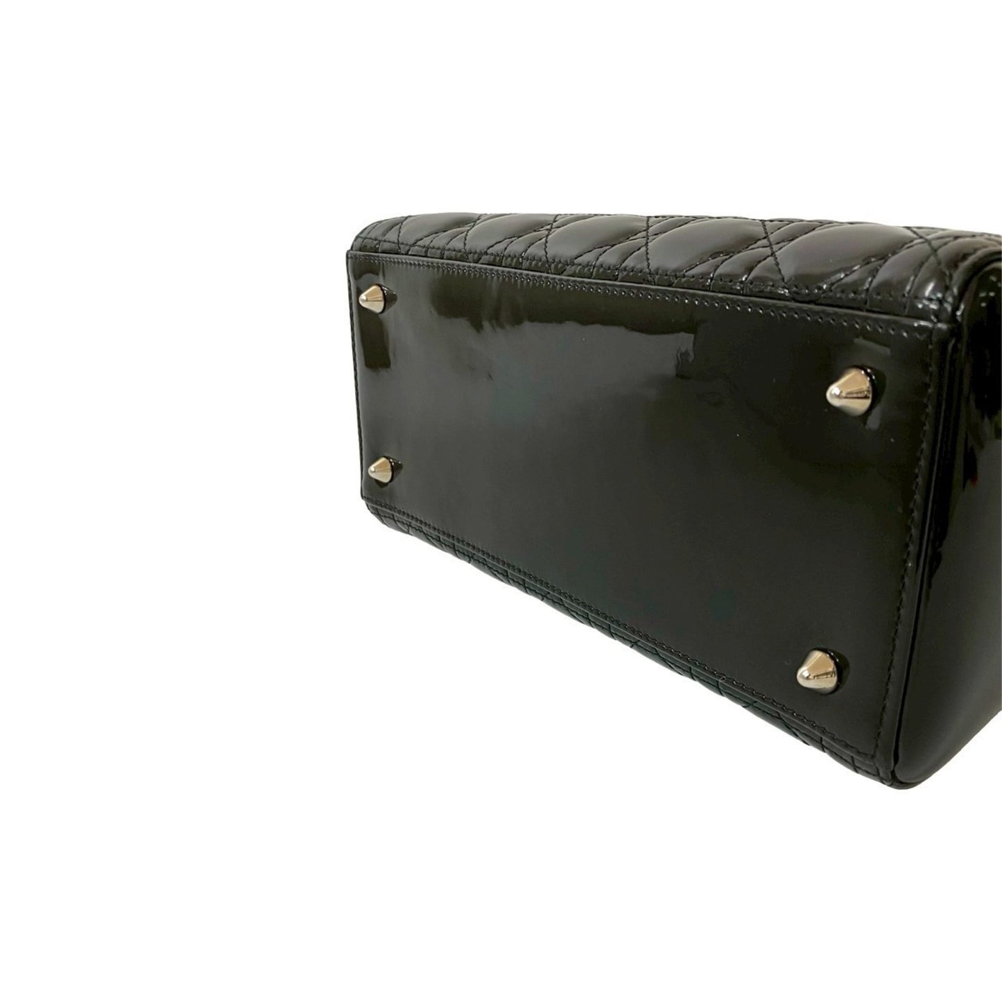 Christian Dior Lady Cannage Patent Leather 2-Way Handbag/Shoulder Bag 948-8