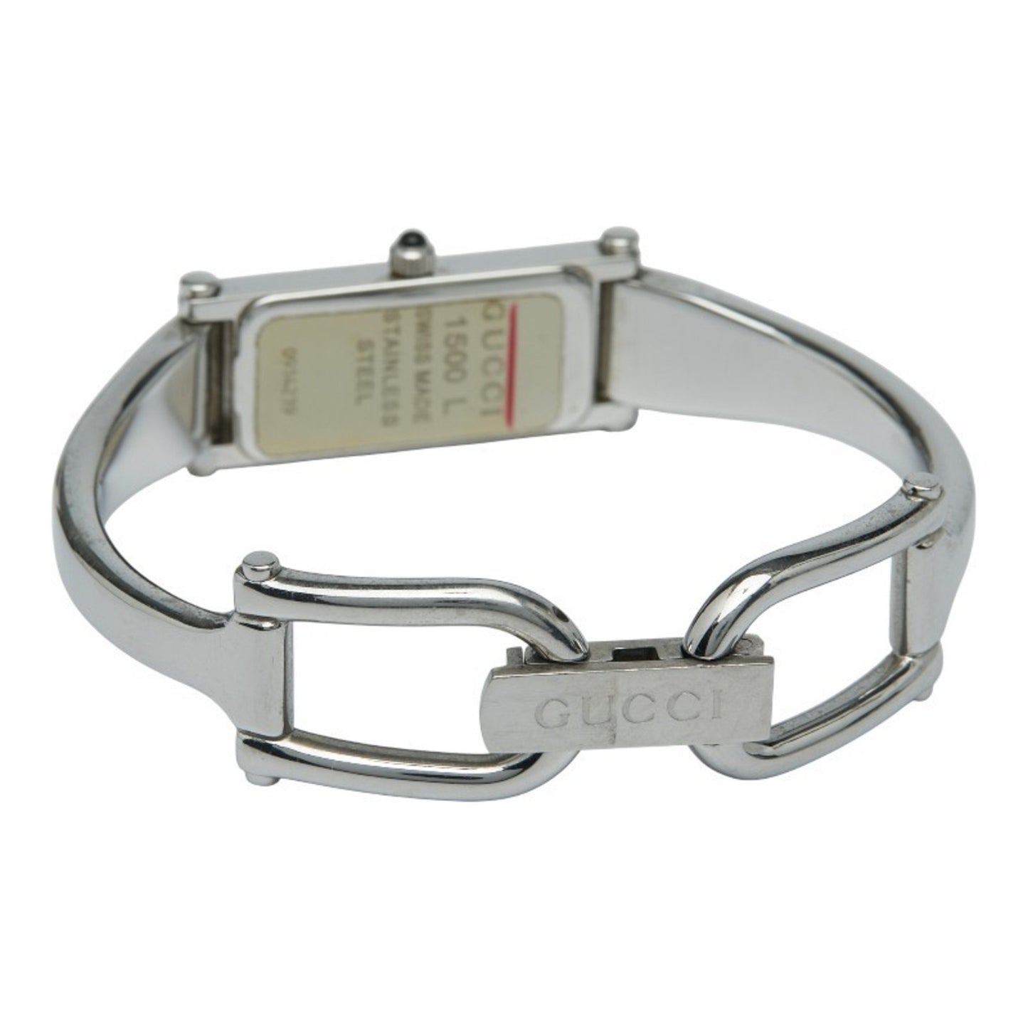 Gucci Bangle Watch 1500L Quartz Pink Dial Stainless Steel