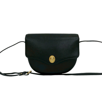 Christian Dior Cd Logo Hardware Leather Genuine Shoulder Bag Pochette Sacoche Black 37002