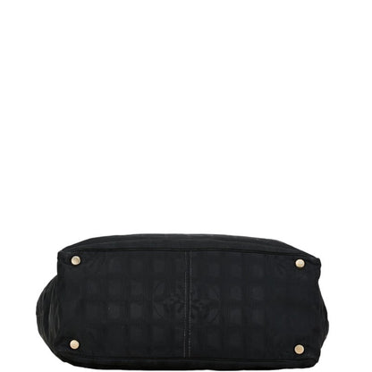 Chanel New Travel Line Tote Mm Bag A15991 Black Nylon Leather