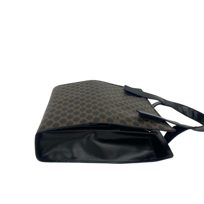Celine Macadam Blason Pattern Leather Handbag/Mini Tote Bag In Black