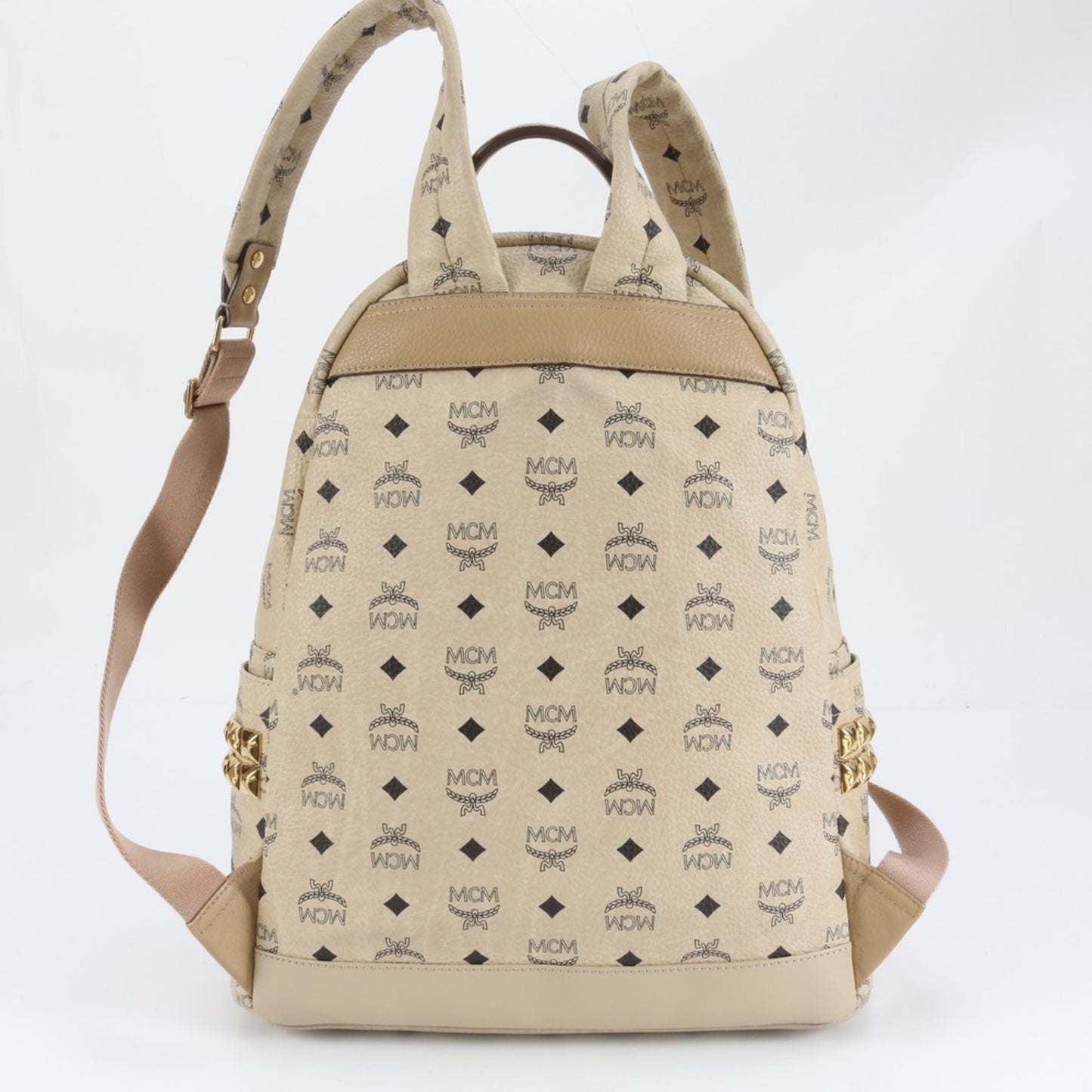 Mcm Visetos Studded Leather Backpack