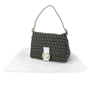 Fendi Zucchino Mamma Baguette Shoulder Bag In Canvas And Leather