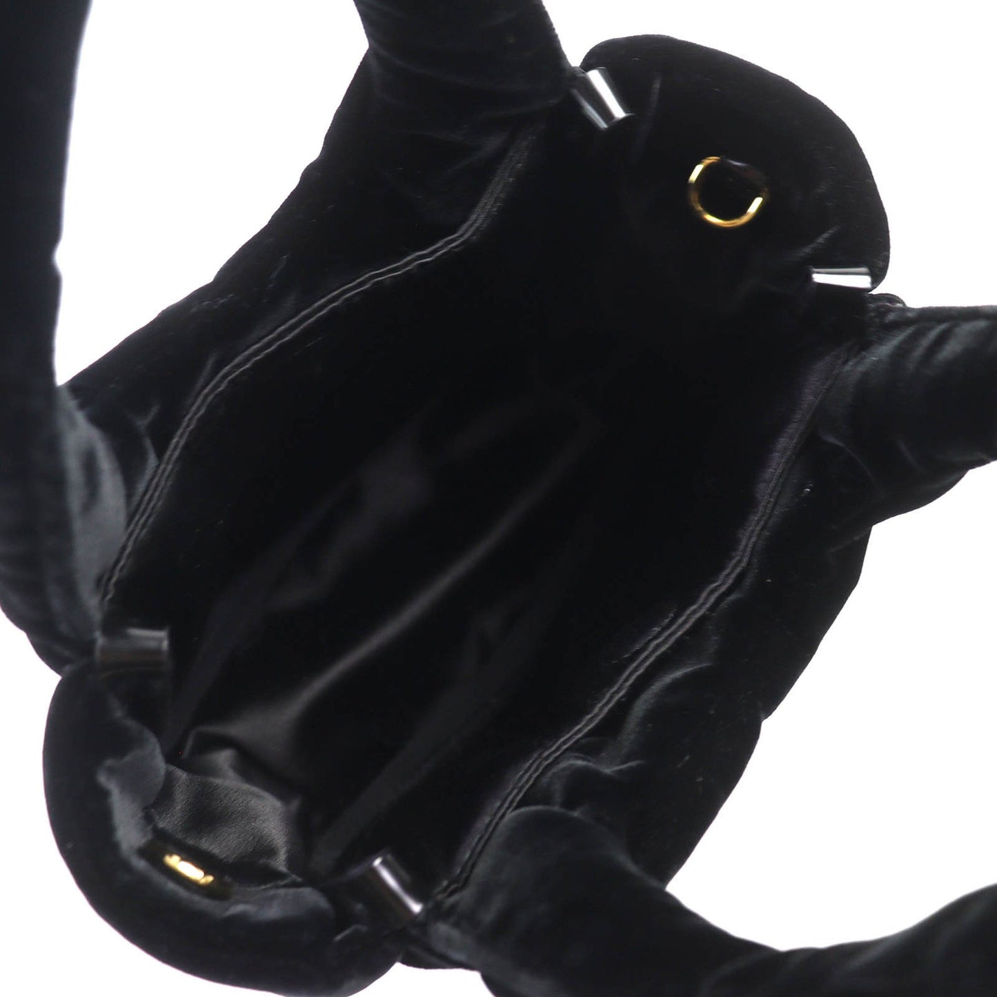 Prada 1Ba410 Padded Velvet Mini Handbag With Triangle Logo