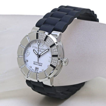 Chaumet Class One Sm W17288-38E Men'S Stainless Steel And Rubber Watch With 8 Diamond Indices Bezel