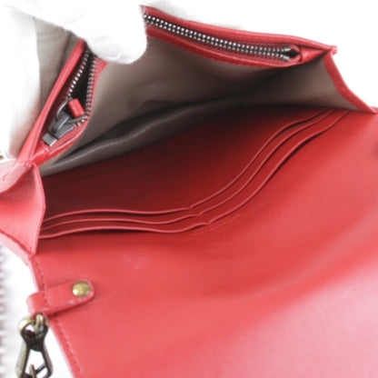 Bottega Veneta Intrecciato Chain Wallet 508752 Shoulder Bag Leather Red