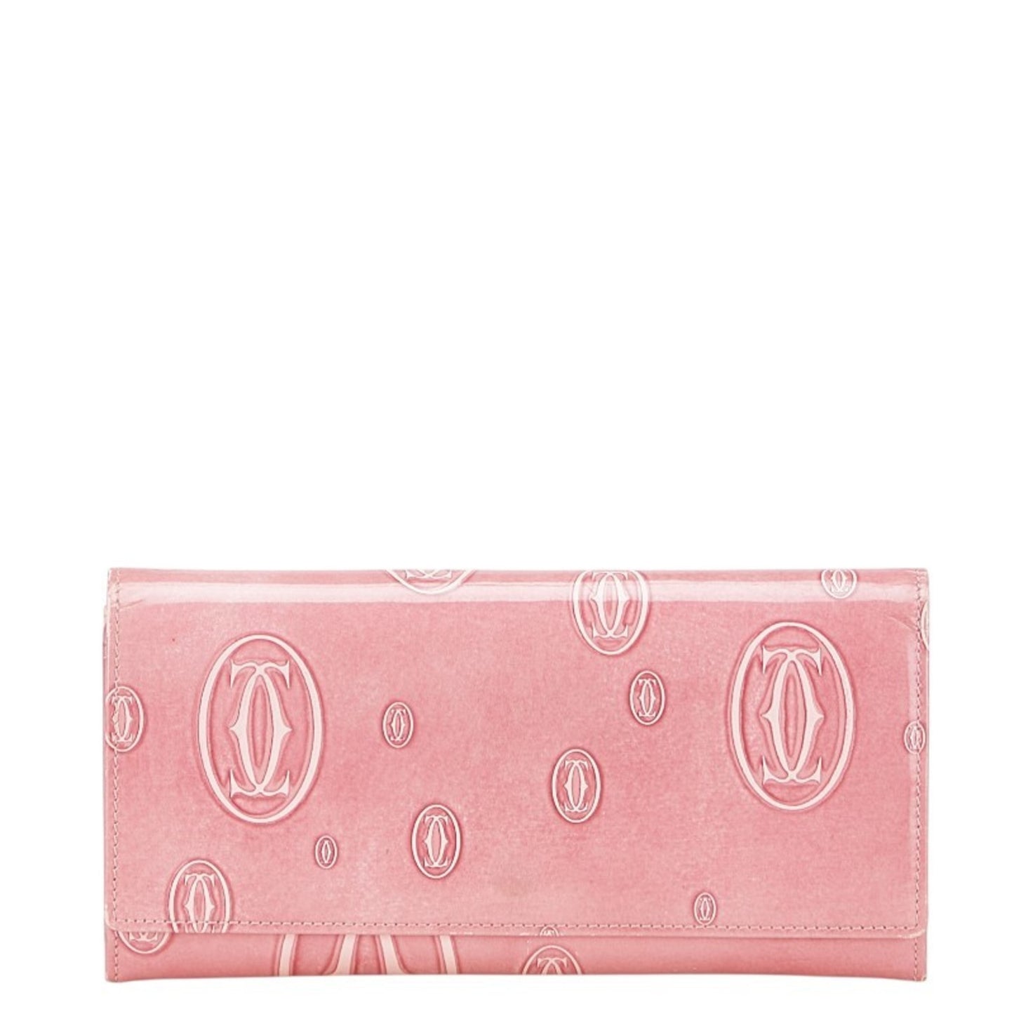 Cartier Happy Birthday Long Wallet Pink Enamel