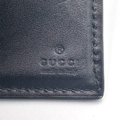 Gucci Gg Embossed Money Clip 676656 Black Leather Bill Wallet Bi-Fold