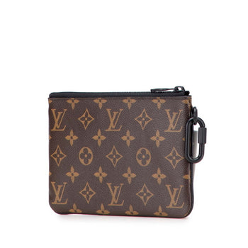 Louis Vuitton Monogram Zipped Pouch Clutch Bag M67814 Brown Leather