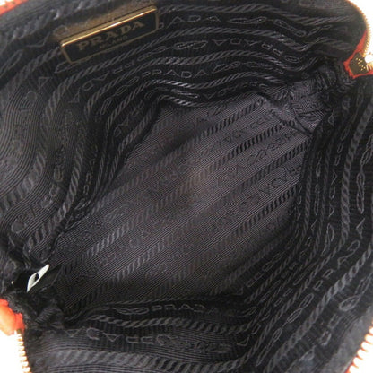 Prada Leather Orange Pouch 0778Prada