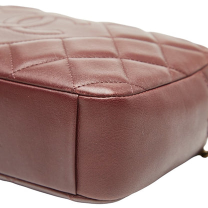 Chanel Matelasse Coco Mark Chain Shoulder Bag Pochette In Bordeaux