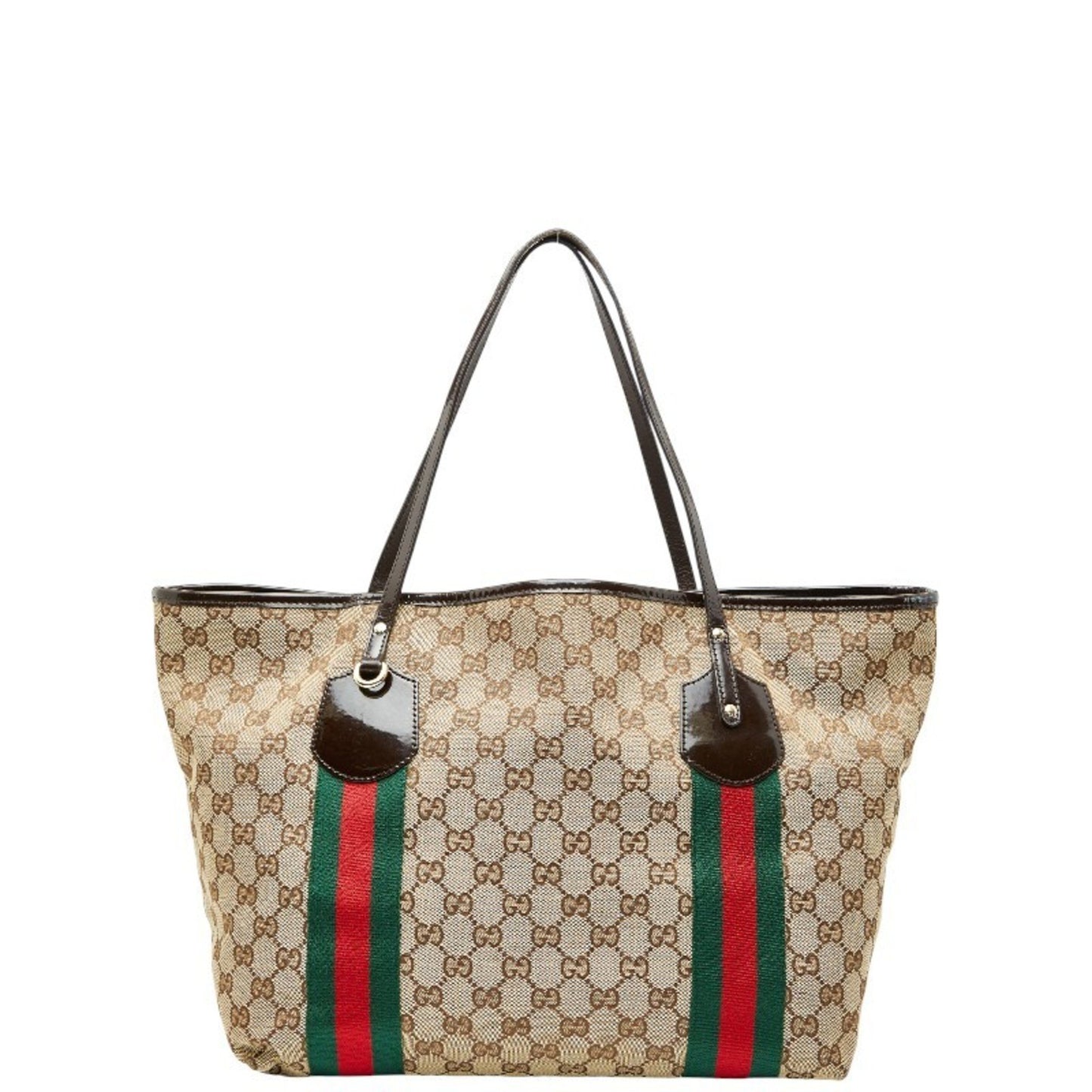 Gucci Gg Canvas Sherry Line Jolie Tote Bag Shoulder 211970 Beige Brown Enamel