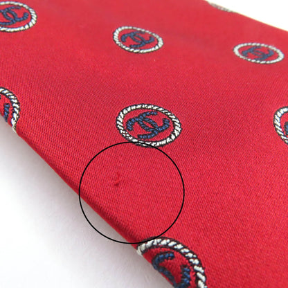 Chanel 100% Silk Coco Mark Logo Design All-Over Print Tie