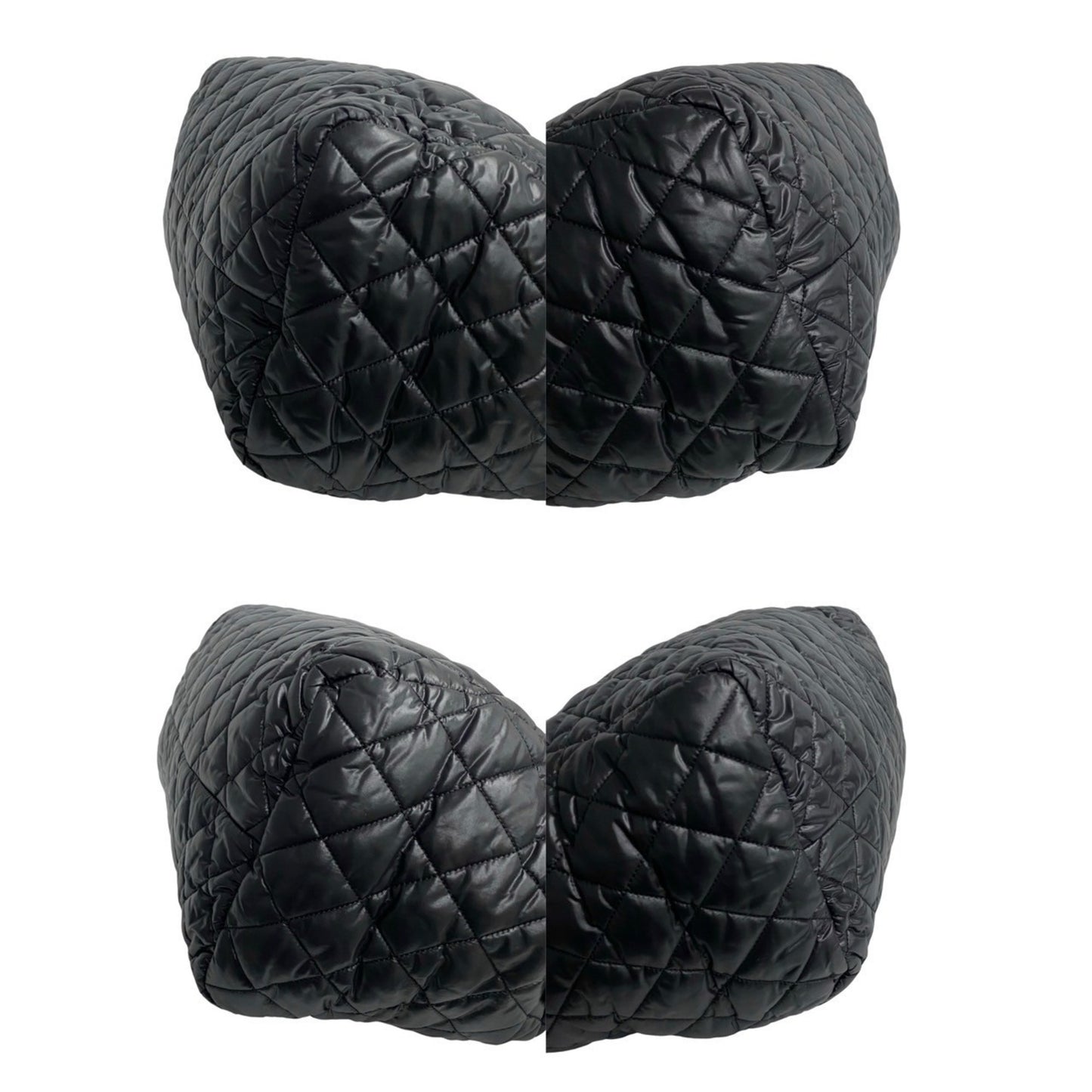 Chanel Coco Cocoon Mark Nylon Handbag Mini Tote Bag Black 83755