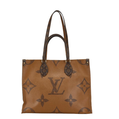 Louis Vuitton Monogram Giant Reverse On The Go Mm Handbag Shoulder Bag M45321 Brown Pvc Leather