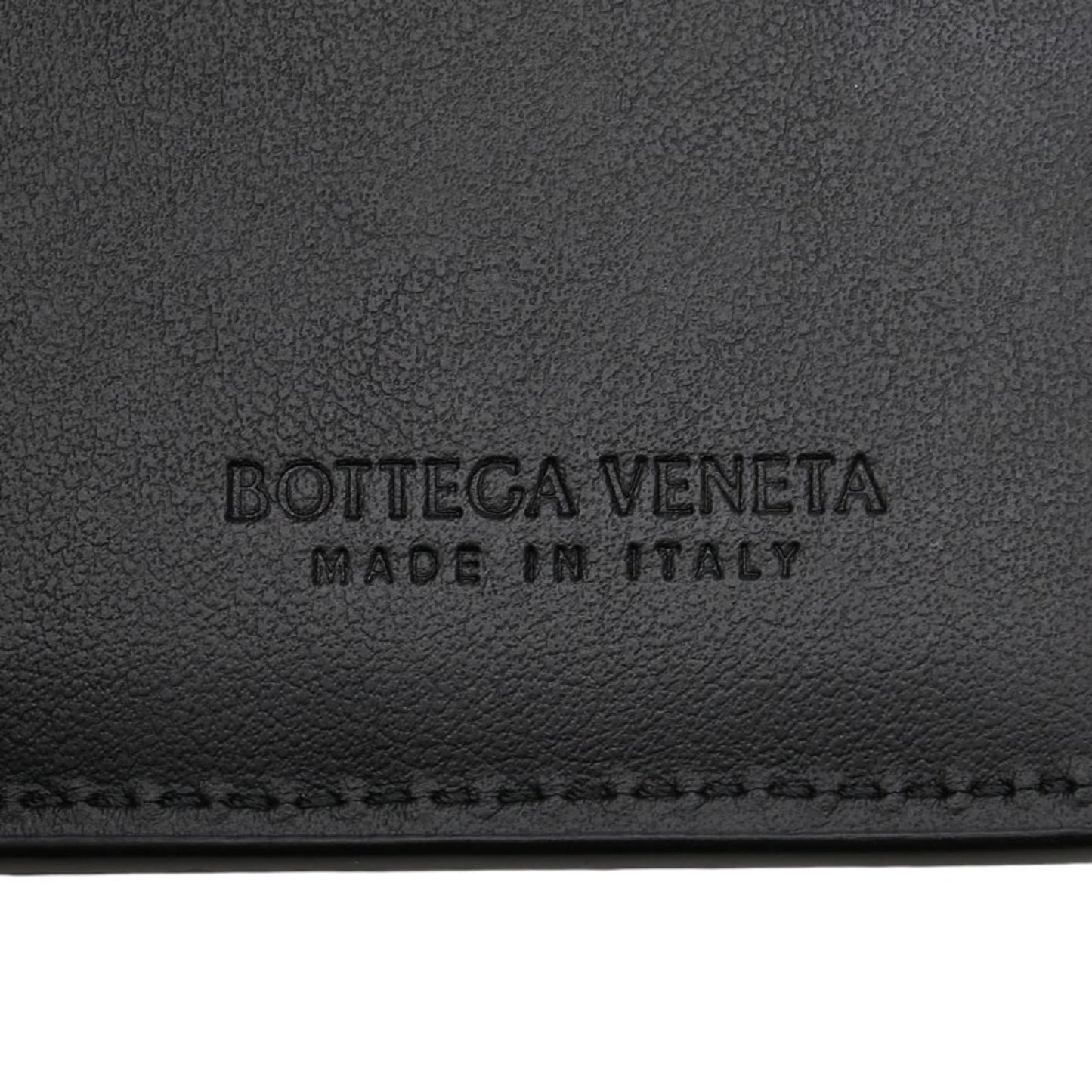 Bottega Veneta Maxi Intrecciato Cassette Business Card Case/Card Case/Pass Case In Black Leather