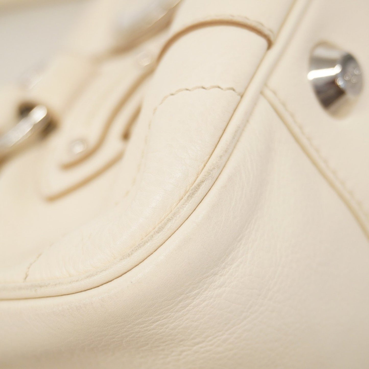 Christian Dior Shoulder Bag Leather White