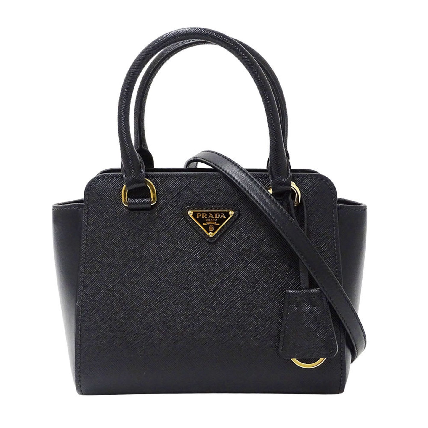 Prada Prada Women'S Saffiano Black Handbag/Shoulder Bag (1Ba380) - 2-Way Mini Bag